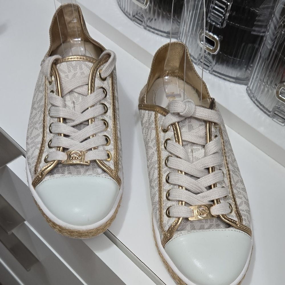 Michael Kors Beige and Gold Women's Sneakers